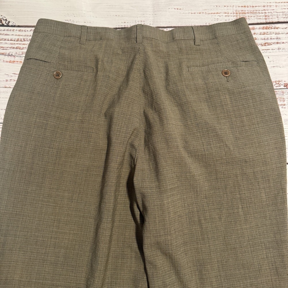 VTG Tommy Hilfiger Dress Pants Brown Green‎ Cuffed Men's Size 36x34 (Fits 34x30) - Picture 16 of 16